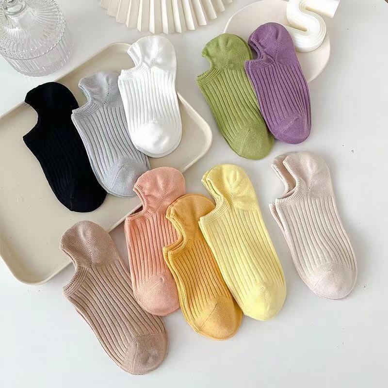 Красочные ребристые короткие носки, удобные и дышащие эластичные носки до щиколотки, женские чулки и чулочно-носочные изделия