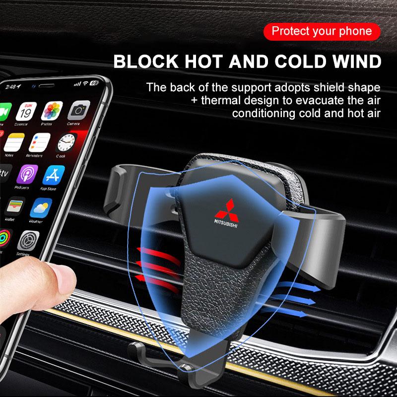 Universal Gravity Auto Phone Holder Car Air Vent Clip Mount Mobile for Mitsubishi Lancer Triton Galant Outlander Center Hub Cap rlvc25