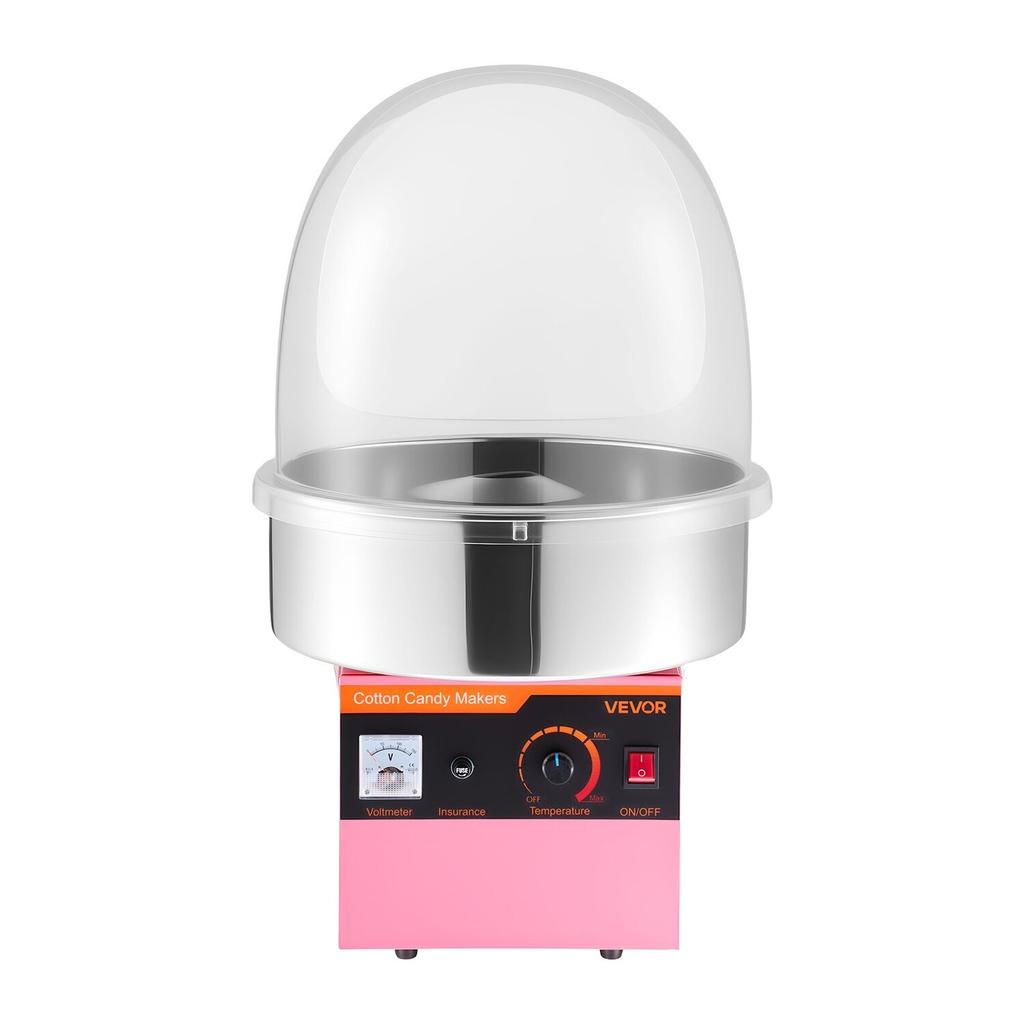 Electric Cotton Candy Machine, 1000W Electric Floss Maker With Cover, Commercial Cotton Candy Machine w/Stainless Steel Bowl & Sugar Scoop, Ideal for