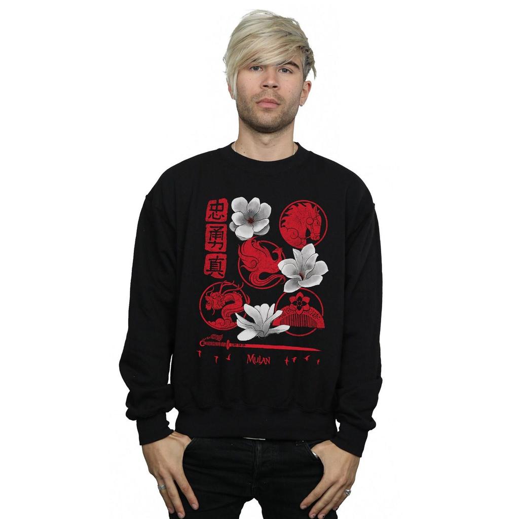 Disney Mens Mulan Movie Icons Sweatshirt