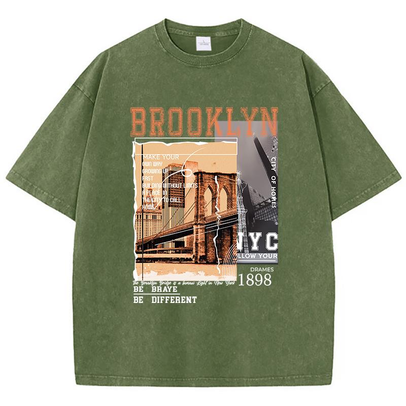 Brooklyn 1898 Nyc Be Different футболка женская уличная мягкая с коротким рукавом модная одежда свободного покроя хлопковая футболка женская