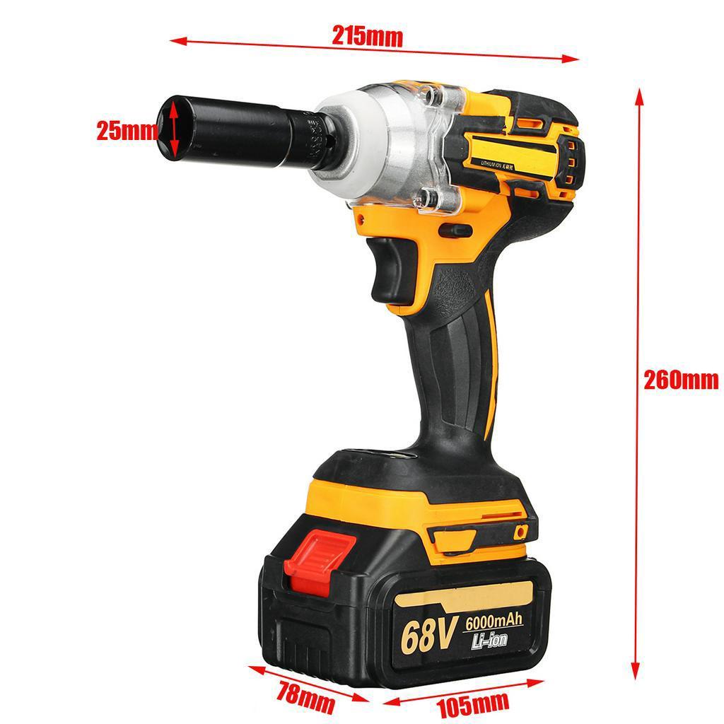 Бесщеточный электрический ударный гайковерт 21 В 380 Нм, ручная дрель, электроинструменты с 2 литиевыми батареями емкостью 6000 мАч