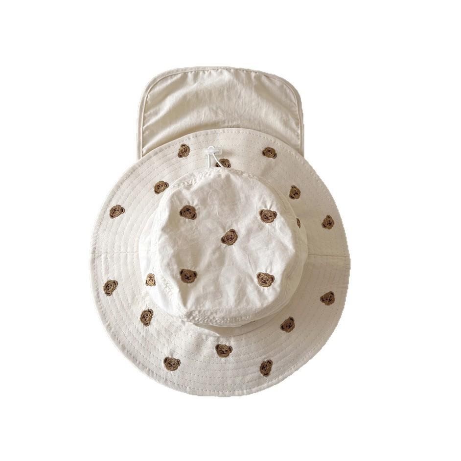 Kids Summer Quick Dry Sun Hat With Neck Flap Boys Girls Thin Breathable UV Protection Bucket Cap For Outdoor