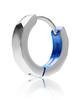 LION HEART THE EDGE Серьги-кольца с разрезом, Хирургическая нержавеющая сталь (Гипоаллергенная), Мужские и женские (Серебро x Синий), Одно ухо