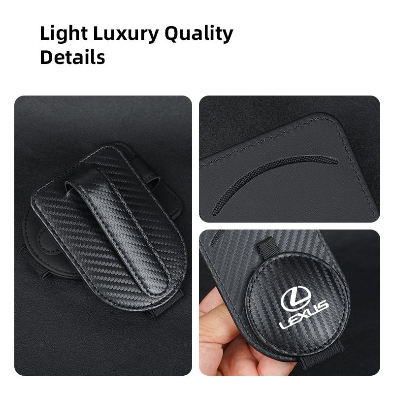 YLK3 Quality Leather Car Glasses Clip ID Card Holder Interior Storage For Lexus F SPORT ES RX NX LS UX LM LX GX LC RZ IS CT GS RC LBX