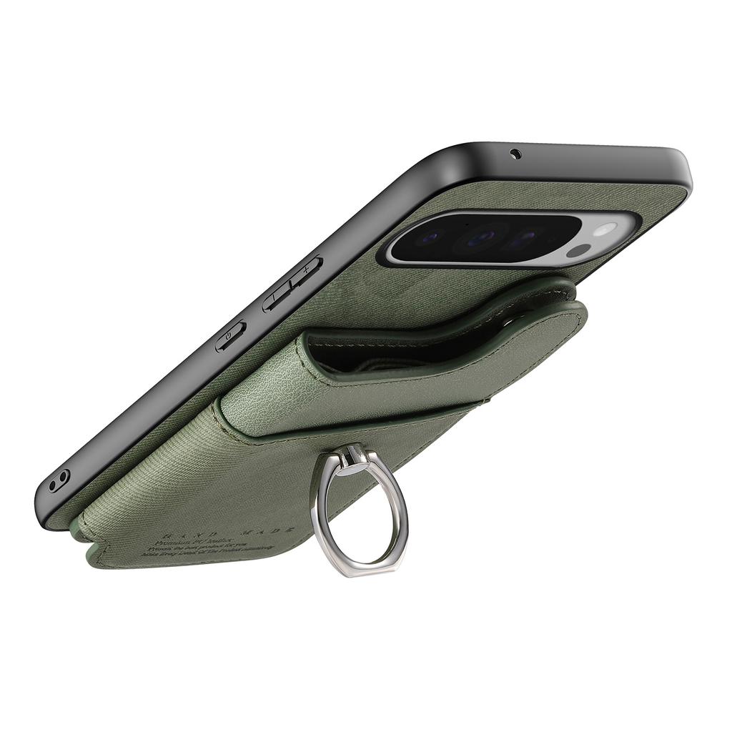 For Google Pixel 9 Pro XL/Google Pixel 10 Pro XL Case with Card Holder Kickstand Leather+TPU+PC Phone Cover