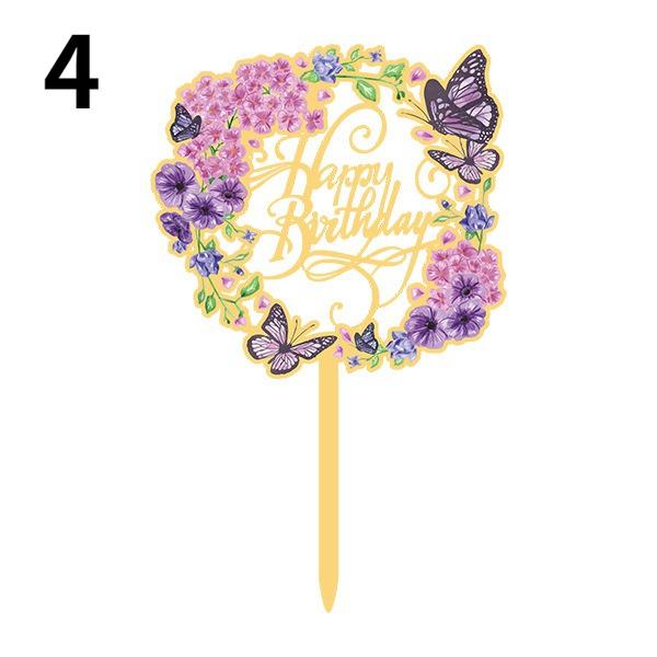 Топ для торта на день рождения, свадьбу, десерт, золотой и серебряный, для украшения торта на вечеринку, акриловые цветы, украшение для торта, топпер