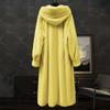 Hooded Plus Long Over the Knee Winter New Imitation Fur Mink Coat with Cotton Thickened Fur Coat