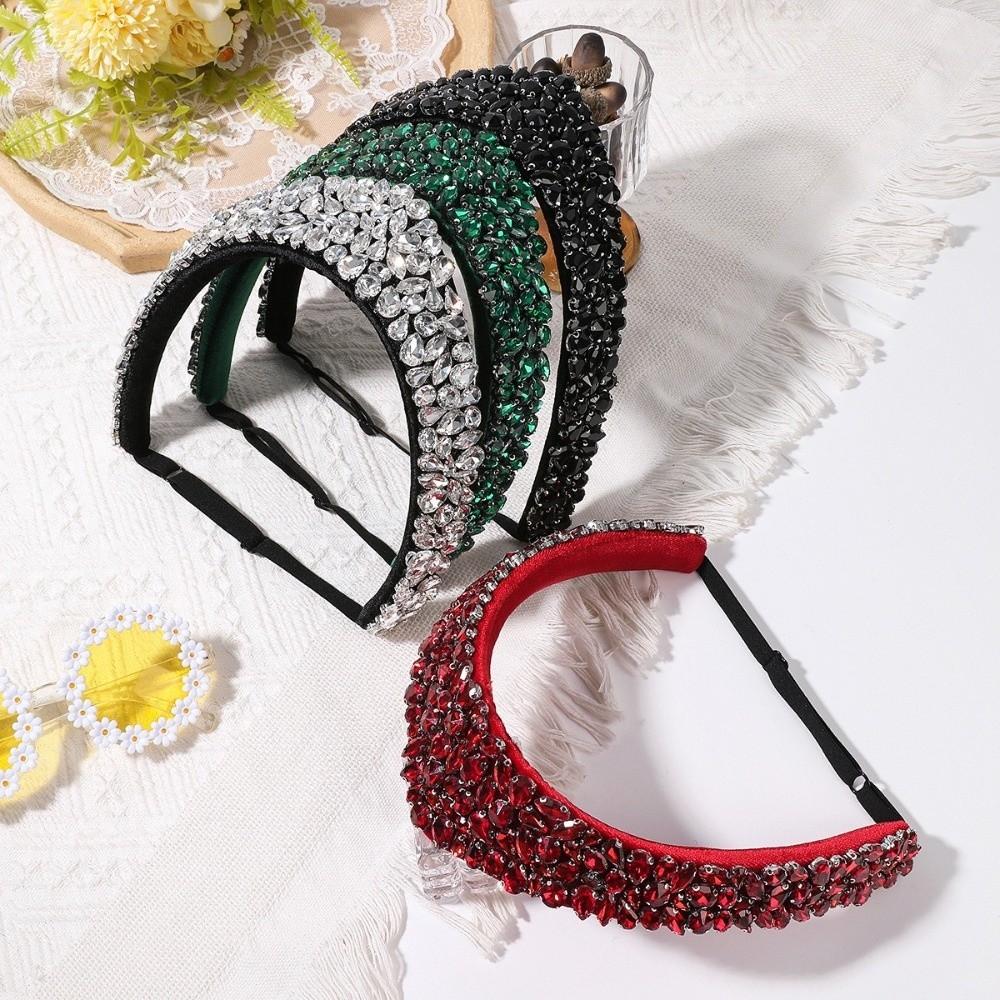 European Style Rhinestone Crown Headwear Princess Party Headband Elegant Vintage Hairband Wedding