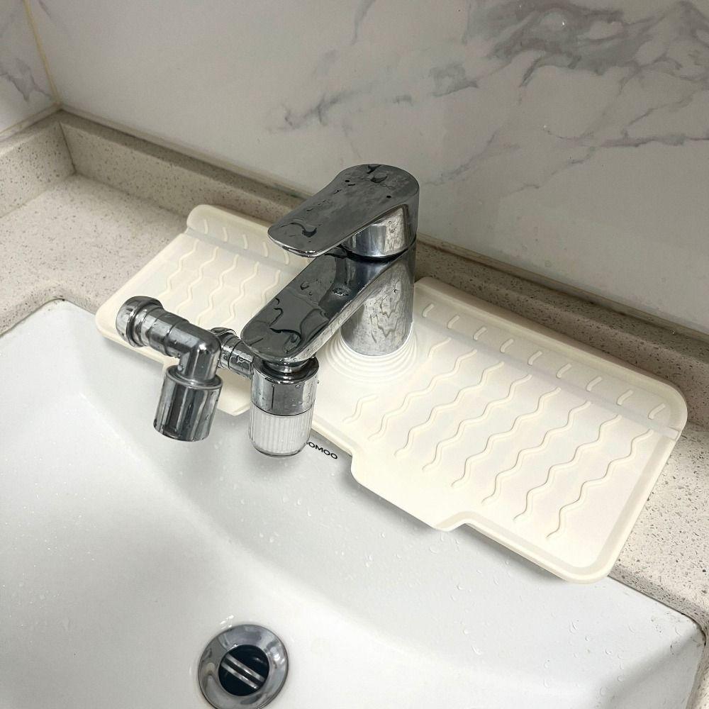 Non-Slip Sink Draining Pad S/M/L Water Drip Catcher Tray Silicone Faucet Mat Dishwashing Area
