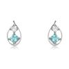 ESTELLE [Official] Women's Hook Earrings In 10K White Gold with November Birthstone Blue Topaz (0222-9388-0019-0000)