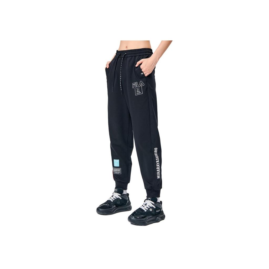 New Mihara Yasuhiro X FILA MIHARA YASUHIRO Collaboration Collection Knitted Sweatpants Women's Jet Black F11W133602F-BK