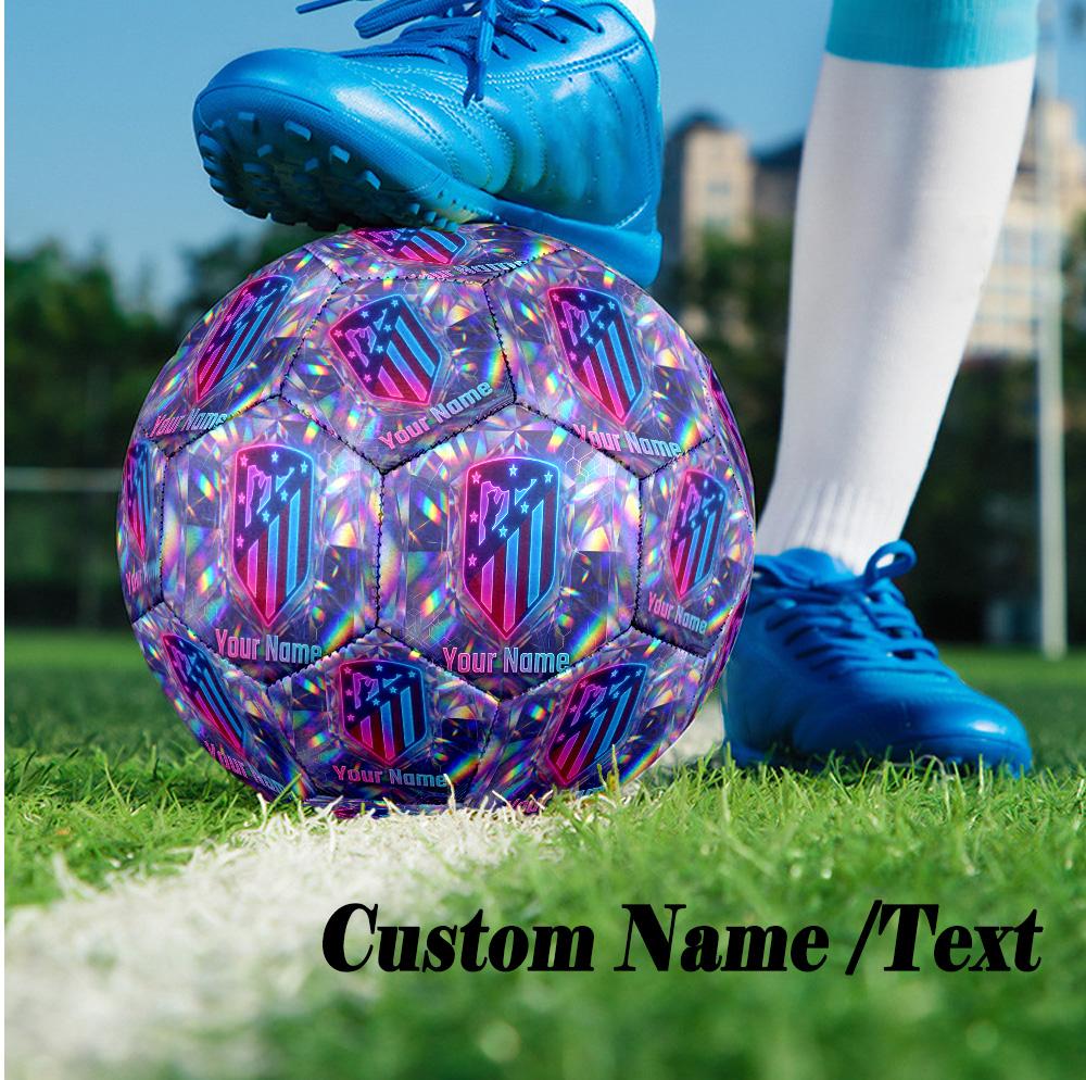 Size 5 Football Custom Name Text, Outdoor Training Soccer BallAtletico Madrid