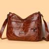 Simple Fashion Large Capacity Crossbody Bag Women's Casual Light Washed Leather Fashion Mom Shoulder Bag