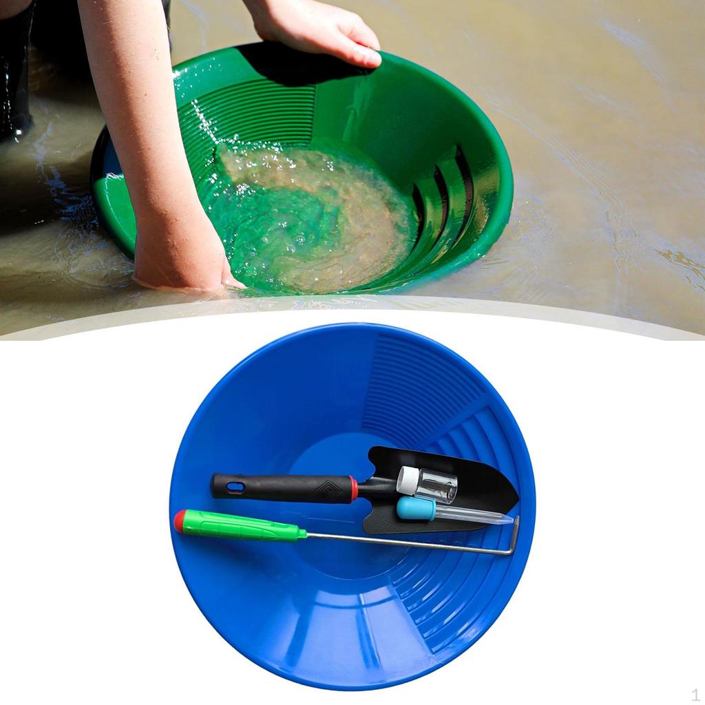 15-дюймовый Золотодобывающий Лоток Инструмент для Сбора Внутренние Изгибы Портативный Хоббисты с Бутылкой и Трубкой Для Открытого Воздуха