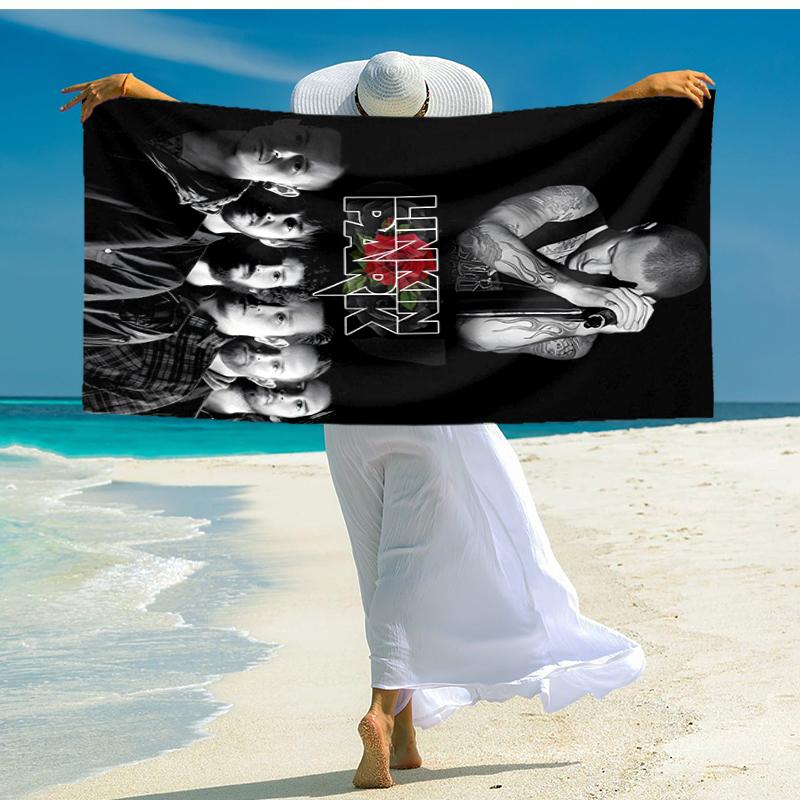 1pc Linkin Park1 Beach Towel, Comfortable and Thick, and Swimming/Bath/Picnic/Camping Towel, Suitable for Seaside Beaches