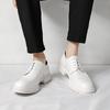 British Style Men Thick Bottom Mens Oxfords Shoes Men Leather White Fashion Coiffeur Shoes All-match Lace-Up Mens Business Shoes