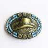 Zinc Western Cowboy Belt Buckle with Cow Skull & Horse Head