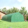 8X3x2m PE and Steel Tunnel Greenhouse with Roll-Up Door and Windows. Green