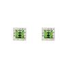 JYDDM 925 Minimal Square Point Earrings (Green)