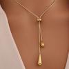 1pc Stainless Steel Retro Minimalist High-End Metallic Water Drop Pendant Necklace