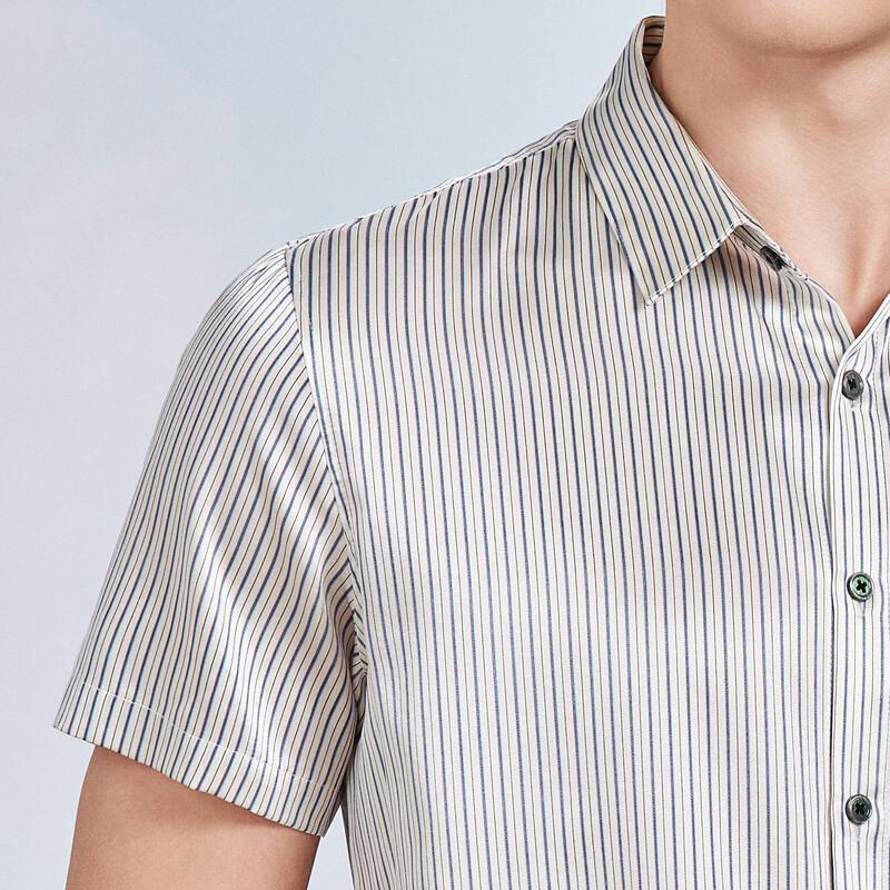 Мужская рубашка Antonio с коротким рукавом в полоску, 90,8% шелк