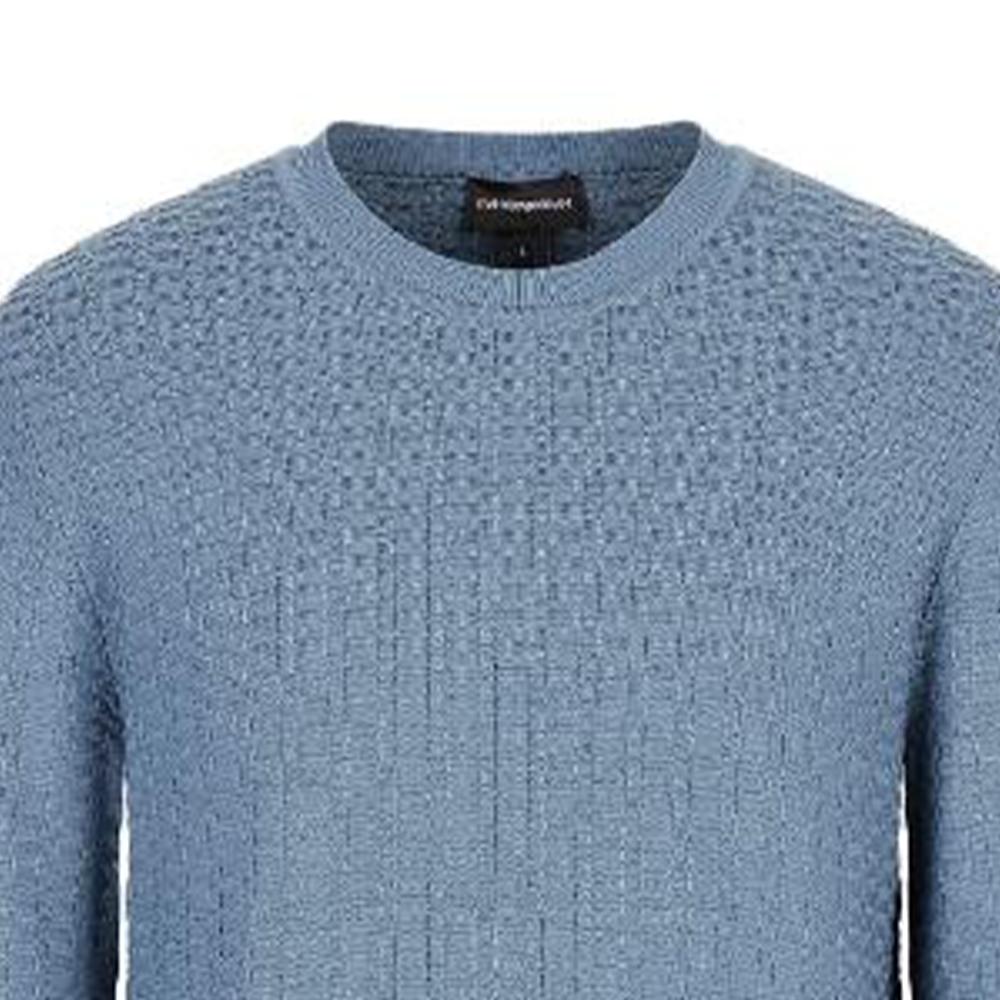EMPORIO ARMANI Sweaters Men's Blue Gray Crew Neck Moderate Other 3R1MY41M-F3Z1-0723