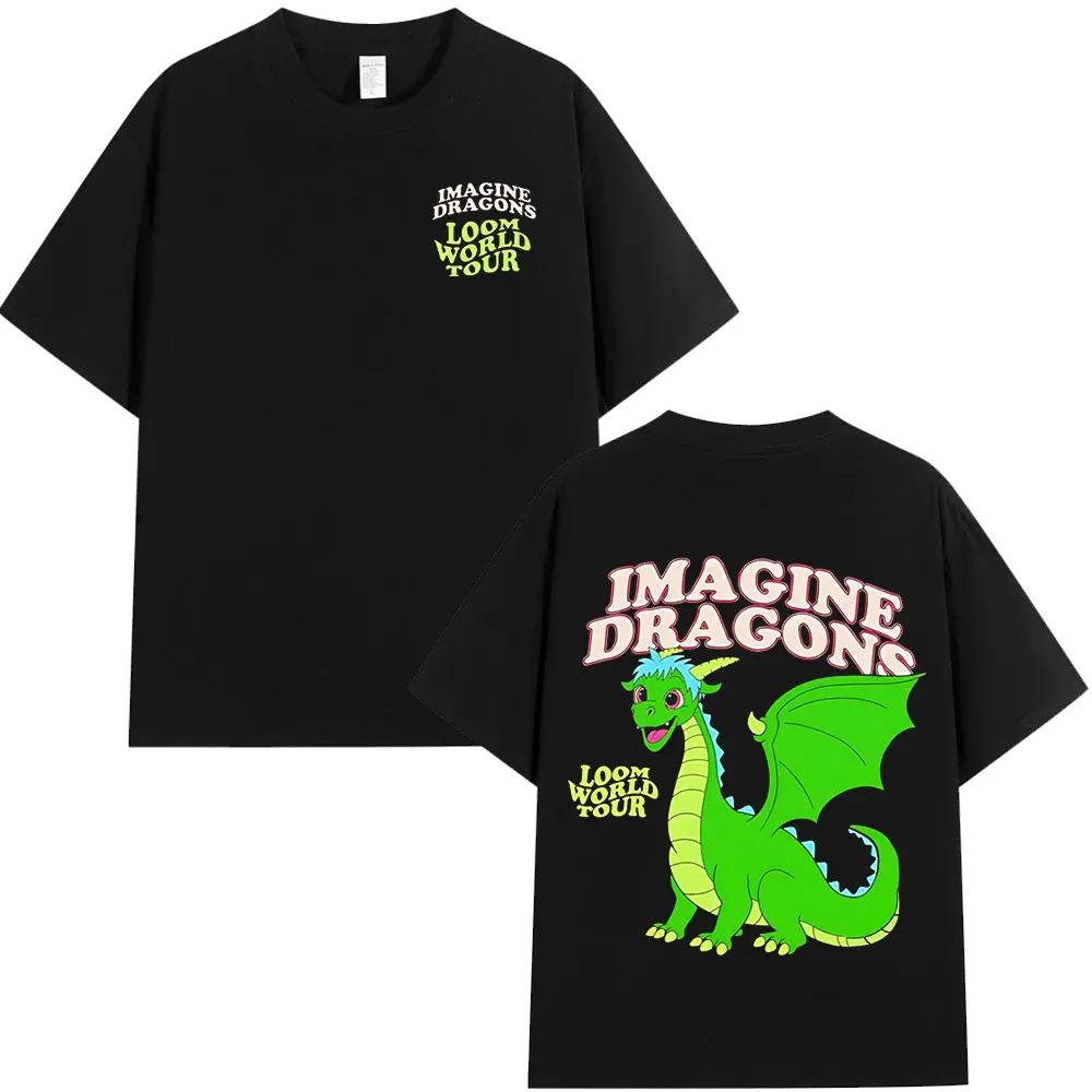 2025 Imagine Dragons Band Loom World Tour TShirt Men Women Clothing Rock Punk Gothic Tshirt Casual Cotton Oversized Tshirts