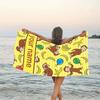 1pc Curious George1 Beach Towel with Custom Name, Beach/Swimming/Bath/Picnic/Camping Towel, Suitable for Seaside Beaches