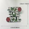 "Рок-н-ролл" Забавная брошь-значок в виде розы с буквой для рюкзаков и шляп Уникальный подарочный аксессуар
