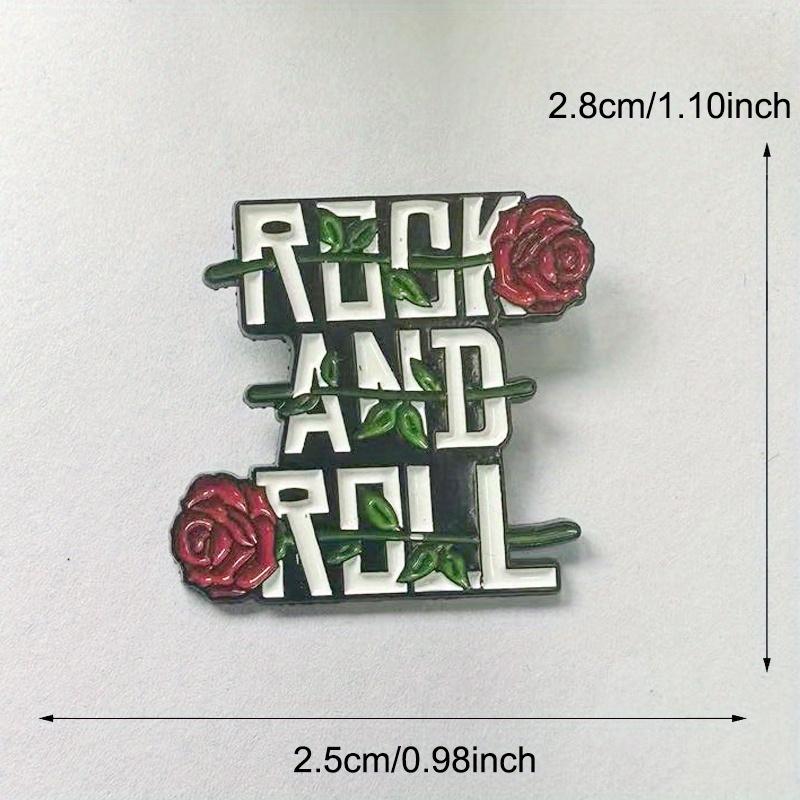 "Рок-н-ролл" Забавная брошь-значок в виде розы с буквой для рюкзаков и шляп Уникальный подарочный аксессуар