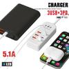 Эффективное 6-в-1 USB Type C PD Зарядное устройство с быстрой зарядкой EU US Штекер Настенный дизайн
