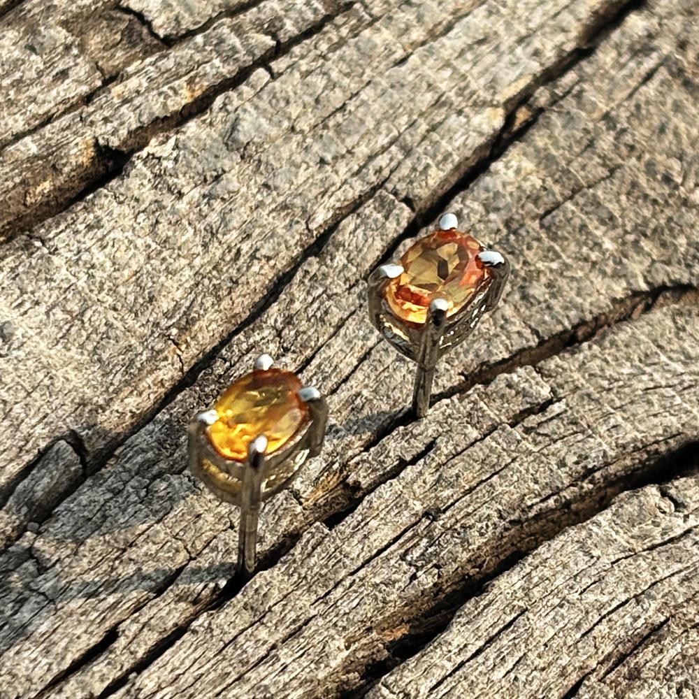 Stud Earring 925 Sterling Silver Yellow Sapphire 8.90 Ct Natural GEMS