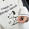 Женская футболка с принтом мультфильмов, большого размера, с длинным рукавом, повседневная, термобелье, топ
