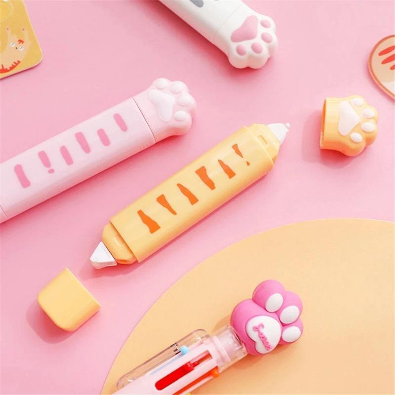 1pcs Cute Cat Paw Roller Glue Correction Tape Stationery Corrector Student Altered Tapes Kawaii School Office Supplies