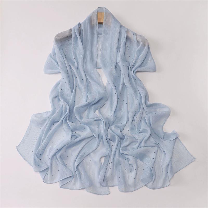 Однотонный Мятый Стразы Блестящий Точечный Мерцающий Шали Шарф Высокое Качество Накидка Пляжная Пашмина Стола Буфандас Мусульманский Хиджаб 180*70См