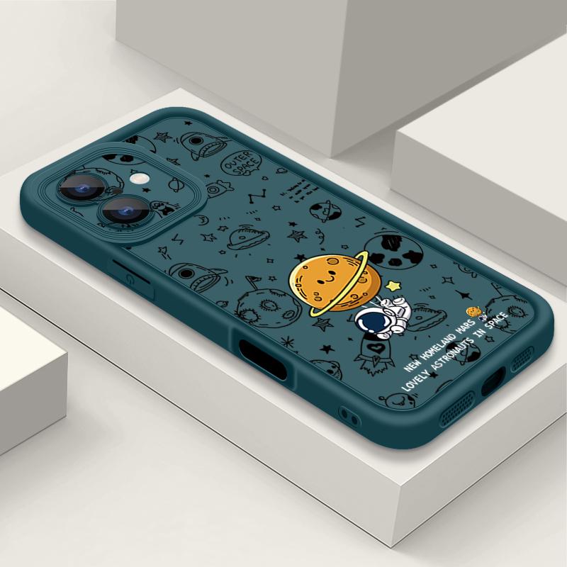 Чехол для телефона для iPhone 16 Pro Max 16e 15 14 13 12 11 XR XS 8 7 с рисунком астронавта, противоударный, мягкий силиконовый чехол из ТПУ, Fundas