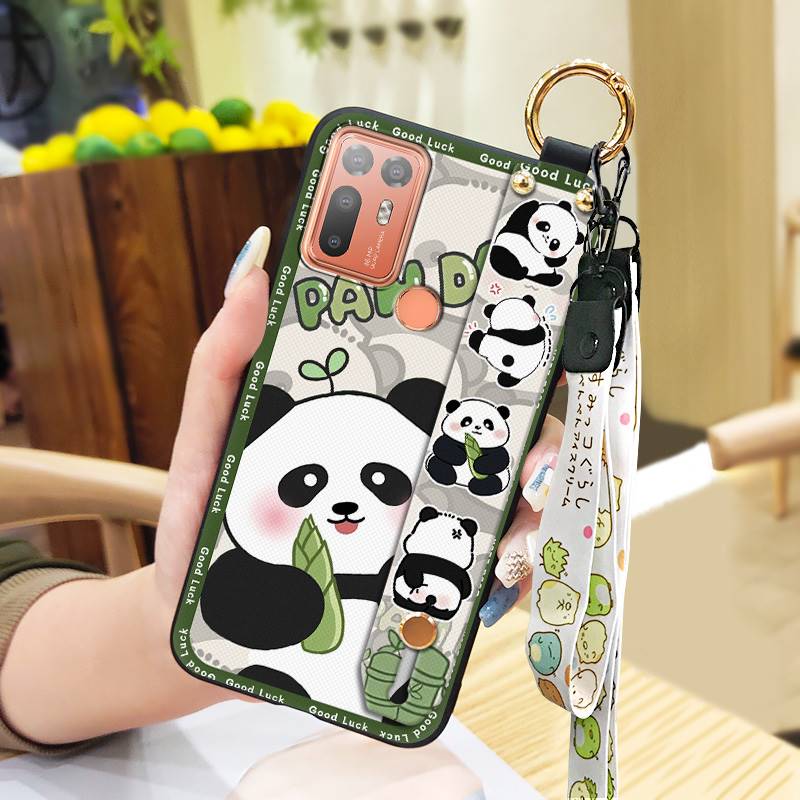 Wrist Strap Shockproof Phone Case For HTC Desire 20 Plus/D20+ Anti-dust Wristband Durable Soft Case Anti-knock Kickstand