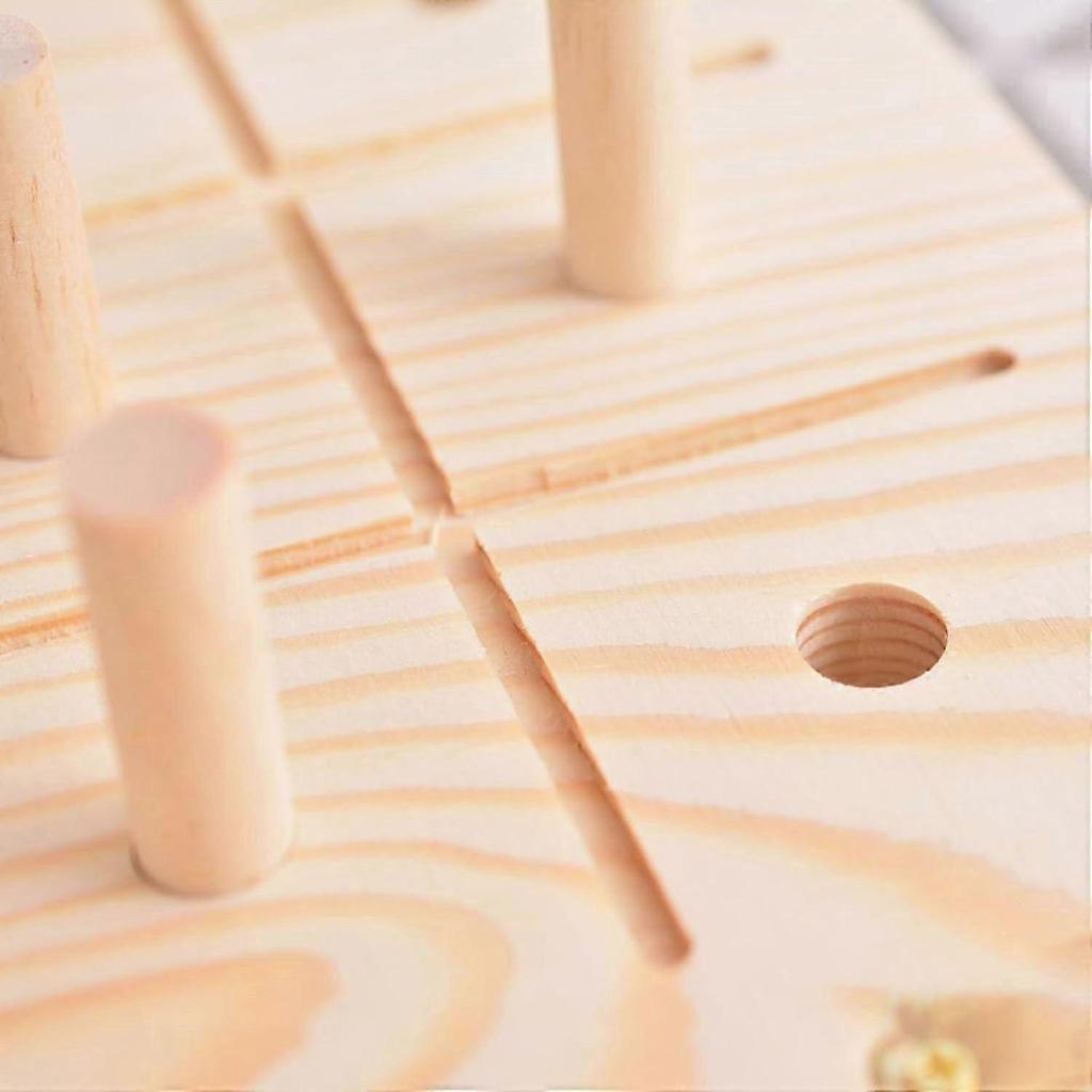 Pegboard for Finger Dexterity Wooden 9Hole Pegboard With Pegs Reactionary Speed Trainer Fine Motor Skills