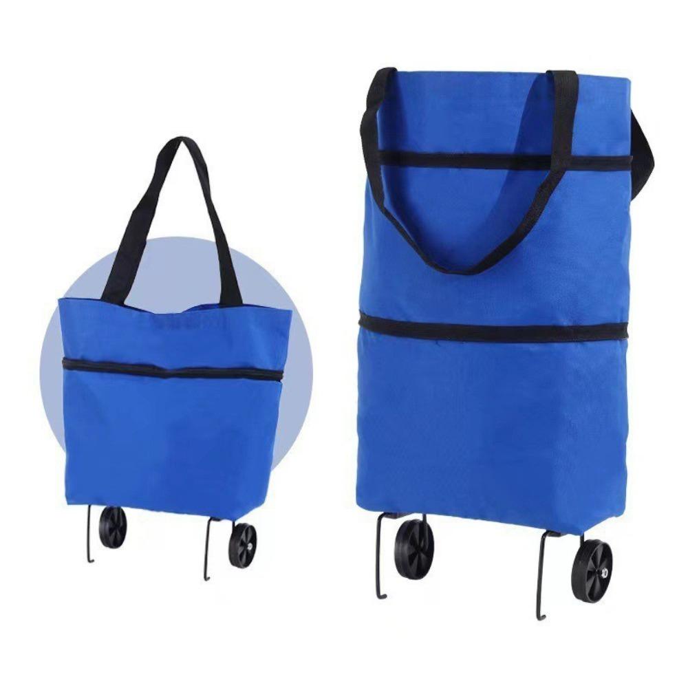 Waterproof Grocery Bag Oxford Cloth Shopping Trolley Foldable Shopping Bag with Wheel  Supermarket