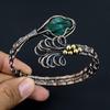 Изумрудный браслет-бенгл, Браслет из драгоценных камней ручной работы, Антикварные украшения, обмотанные медной проволокой 999 пробы, Для подарка на помолвку