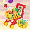 Toy Food Cutting Game for Kids Shopping Cart Toy Realistic Cutting Sound Fruit Vegetable Accessories Educational Kitchen Playset Toddler Food Kit