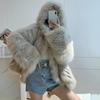 Women Fashion Winter False Fur Coat Korean Style Cotton Padded Clothes Thickened Coats