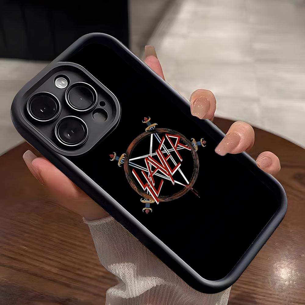 S-Slayer Metal Rock Band Phone Case For IPhone 17 Pro Max 15 Pro 16 14 Plus 12 13 Mini 11 Pro Shockproof Soft Cover