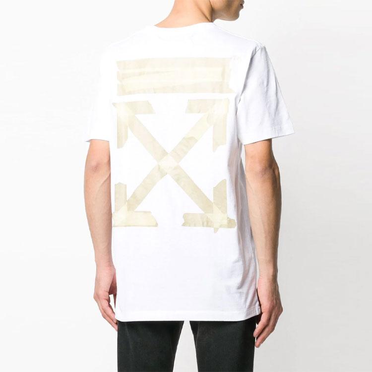 Off-White Футболка Ss20 Tape Arrows Print T-Shirt для мужчин, топы, белые OMAA027R201850020148