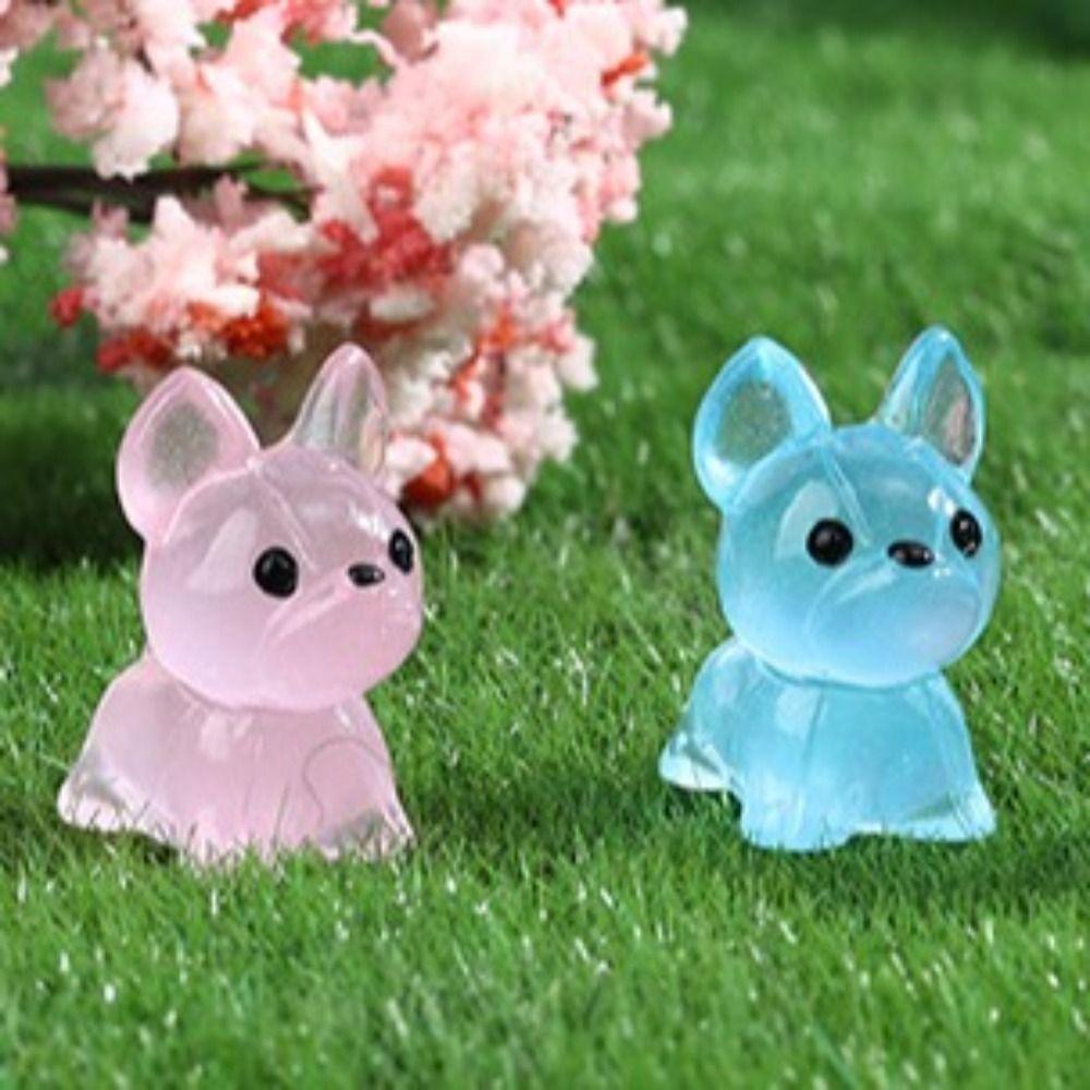 Glow In The Dark Miniature Dog Figurine Micro Landscape Decoration  Home Decoration Accessories