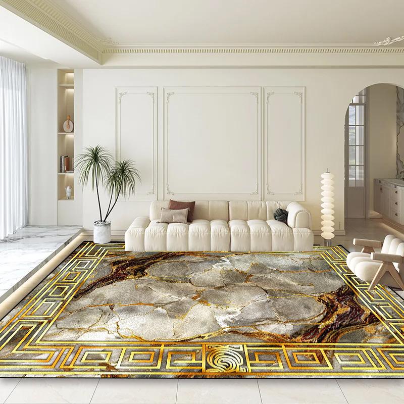 Современный Роскошный Большой Ковер для Украшения Гостиной Домашние Абстрактные Ковры Нескользящие Коврики для Спальни и Гостиной Легко Чистить Коврик для Стола