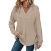 Women's Fashion Solid-Color Long-Sleeve Hooded V-Neck Casual Sweatshirt Top