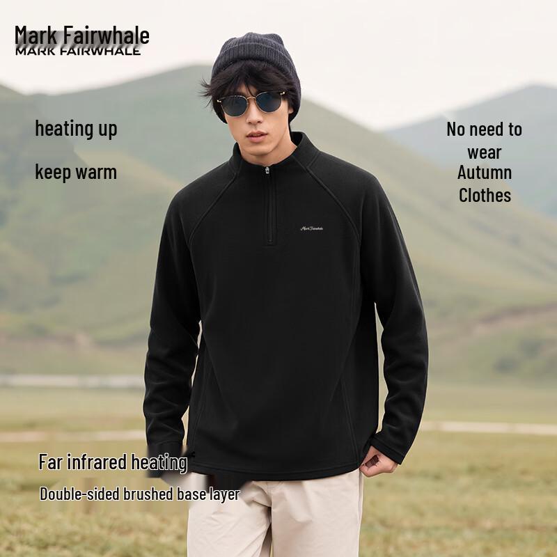 Mark Fairwhale Men's Half-Zip Thickened Thermal Long Sleeve Pullover