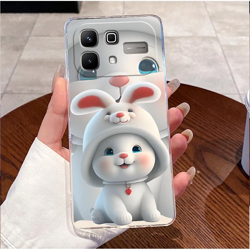 Чехол для Infinix Note 60 Pro Note60 5G Чехол X6879 X6878 Роскошный Милый Любовь Кролик Смешной Прозрачный Тонкий Мягкий ТПУ Силиконовый Чехол для Телефона